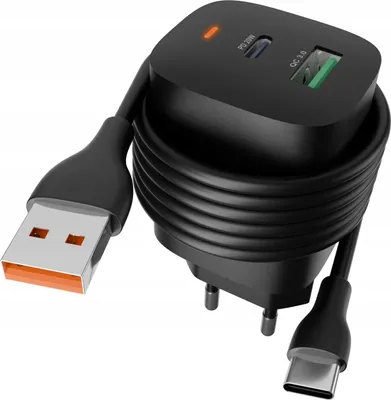 Zdjęcie produktu dla SZYBKA Ładowarka sieciowa USB TYP-C 3A PD 20W 3000mA KOSTKA + KABEL TYP-C