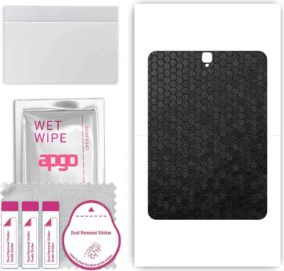 Produktbild von apgo Rückseite Schutzfolie, Skin, kompatibel mit Samsung Galaxy Tab S3 9.7, Hinten Displayschutzfolie aus Vinylfolie, kratzfest, einfache Montage - Schwarze Honigwabe