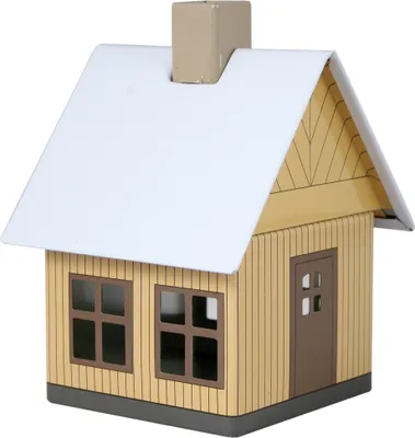Produktbild von Crottendorfer Räucherhaus Metall "Waldhaus Sandfarben" - Größe ca. 10cm, für Räucherkerzen Größe M (Standard) - 2208