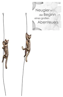 Immagine prodotto di Gilde, scultura di un gatto, "Scramble", resina, color bronzo, L. 6 cm, P. 6 cm, H. 54 cm. Codice: 37267. Codice EAN: 4063387372678. Confezione da 2 pezzi (assortiti)