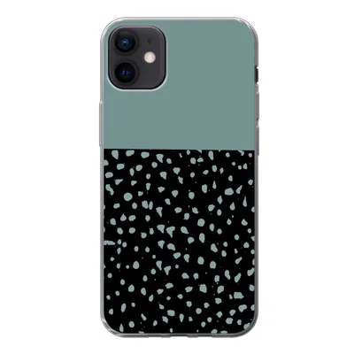 Produktbild von MuchoWow® Handyhülle Schutzhülle Hülle für iPhone 12 mini Polka dots - Grün - Schwarz Silikon Softcase Handy Hülle - Bild