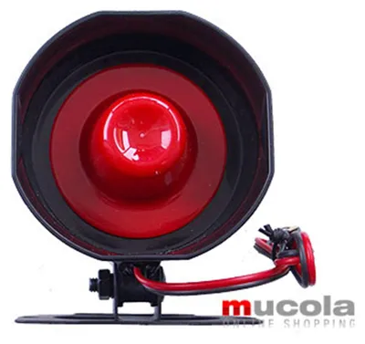 Produktbild von Mucola Sirene 6-ton - 12V - 20 Watt - Universal – Alarmanlage Sicherheitstechnik, laut & zuverlässig, universell einsetzbar für Haus, Garten, Firma & Fahrzeug