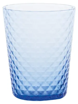 Obrázek produktu pro Sada 6 sklenic Zafferano z kolekce Isolano, ručně foukané, barva Bluino, elegantní design s diamantovým vzorem
