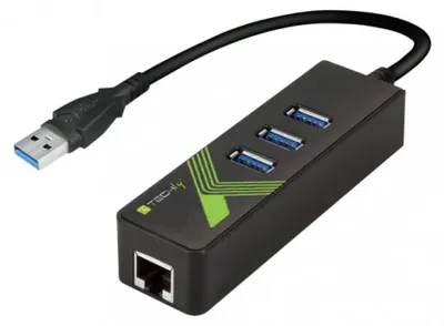 Immagine prodotto di Techly IDATA USB-ETGIGA-3U2 Dock/riproduttore di porte USB 3.2 Gen 1 (3.1 Gen 1) Type-A per laptop nero