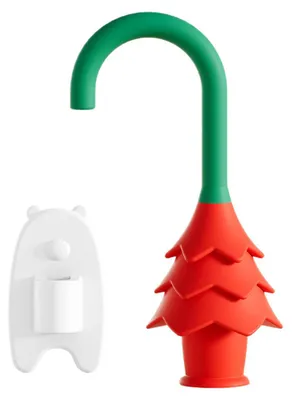Produktbild von Türstopper aus Silikon in Weihnachtsbaumform mit Sicherheitsschlüsselkarte – Babysicherheit, Einklemmschutz