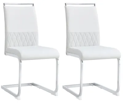Produktbild von Esszimmerstühle, Set aus 2, moderne Stühle mit bequemer Sitzfläche, weiß
