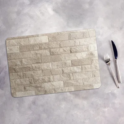 Produktbild von Tischset 4x45x30 cm Platzset Tischmatte Platzmatte Untersetzer - weißer Backstein Ziegel