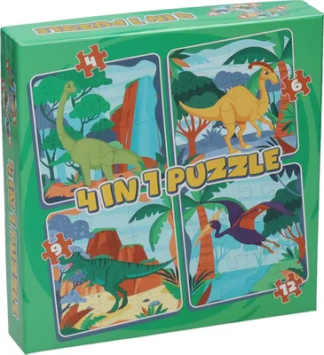 Produktbild von 4-in-1-Puzzle – Dino, 12 Teile