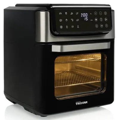 Obrázek produktu pro Tristar Heißluft-Ofen Kontrollleuchte Timerfunktion 12 l, Horkovzdušná fritéza, 12 l, 200 °C, Samostarný, Černá, Nerezová ocel, Dotyk