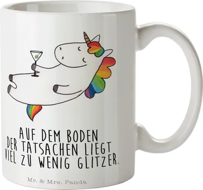 Produktbild von Mr. & Mrs. Panda Tasse Einhorn Cocktail - Weiß - Geschenk, Trinkbecher, Becher, Cuba Libre, Pott, Freundin, Einhörner, Kaffeetasse, Spruch, Motivtasse, Geburtstag