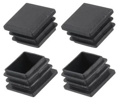 Imagen del producto de Tapas para tubo cuadrado - 25 x 25 mm - 4 unidades - Negro