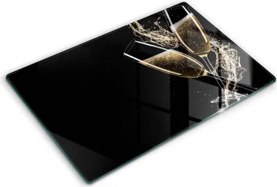Produktbild von Abdeckung Glas - Küchenabdeckung - 80x52 cm - Abdeckplatte -Gläser Champagner