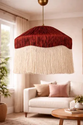 Produktbild von Opviq, Elegante Hängeleuchte, Burgunder, Metall, 40-75 cm, IP20