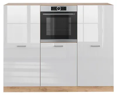 Produktbild von Küchenblock Vicco R-Line Weiß Hochglanz/Goldkraft Eiche 180 cm ohne Arbeitsplatte, Model 37640