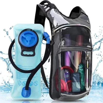 Image de Sac à dos Famanu avec poche à eau de 2 litres - Transparent et polyvalent