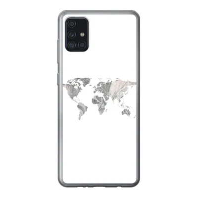 Produktbild von MuchoWow® Handyhülle Schutzhülle Hülle für Samsung Galaxy A52 5G Weltkarte - Muster - Schwarz Silikon Softcase Handy Hülle - Umschlag
