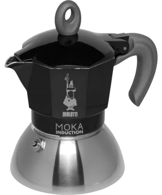 Produktbild von Bialetti Moka Induction, Mokka-Kanne, 0,4 l, Schwarz, Silber, Aluminium, 2 Tassen, Polypropylen (PP)