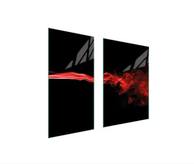 Produktbild von Herdabdeckplatten 2 teilig 75x52 Glaskeramikkochfeld Abdeckung Glas Schneidebrett Rauch Schwarz