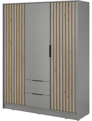 Obrázek produktu pro Šatní skříň 155 cm LAILA 3D šedá/dub artisan