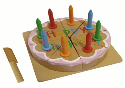 Image de Kids Toy Gâteau d'anniversaire Gâteau en bois Gâteau en bois pour la marchande