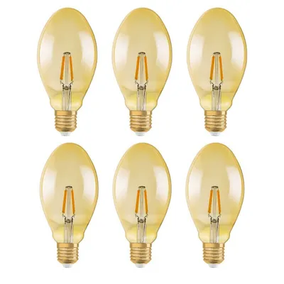 Produktbild von 6 x Osram LED Filament Leuchtmittel Vintage 4W = 40W E27 Gold 470lm Extra Warmweiß 2400K
