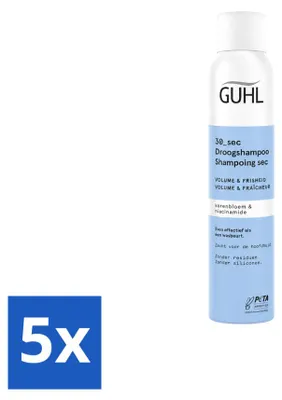 Imagen del producto de 5 unidades de champú seco para dar volumen y frescura de Guhl, 200 ml cada uno. Paquete económico