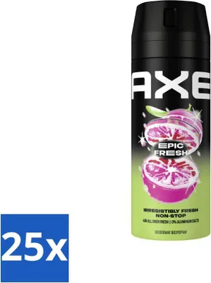 Produktbild von AX - Deodorant Spray - Epic Fresh - Zitrus & Minze - Ultra Fresh - 150 ml - Vorteilspack - 25 Stücke