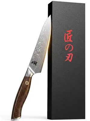 Officemesser 13 cm, VG10 Damast, Pakkaholzgriff, Geschenkbox