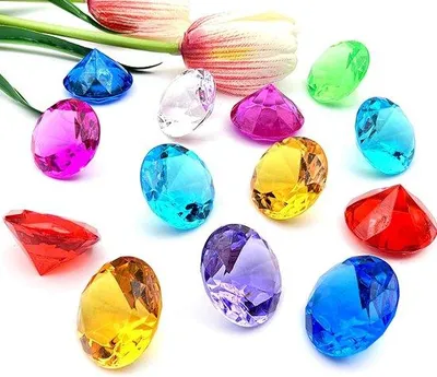 Produktbild von Famanu Acrylaat-Diamanten 30 Stück - Bunte Edelsteine für kreative Projekte
