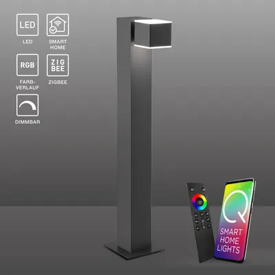Produktbild von Paul Neuhaus LED Pollerleuchte Q - AMIN Smart Home Außenleuchte, Farbwechsel dimmbar Fernbedienung anthrazit Garten, Outdoor, Eingangsbereich 9720-13