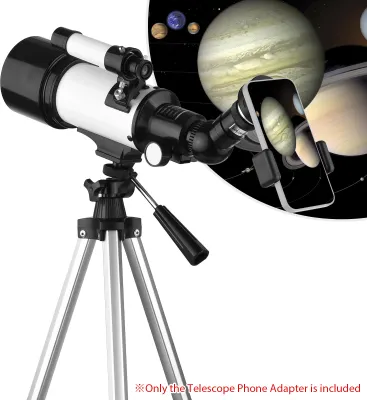 Immagine prodotto di Adattatore per telefono telescopio, supporto universale per smartphone per binocolo, microscopio monoculare e cannocchiale con clip