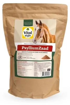 Productafbeelding van VITALstyle PsylliumZaad - VITALstyle natuurlijk supplement voor zandafvoer en darmwerking bij paarden 1.6KG