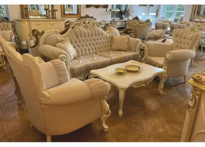 Image de Casa Padrino Luxe Baroque Salon Set Blanc / Or - Meubles de style baroque