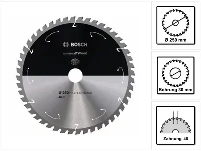 Obrázok produktu pre Bosch 2 608 837 728, Pevné drevo, mäkké drevo, 25 cm, 3 cm, 1,6 mm, 6000 ot/min, 2,2 mm