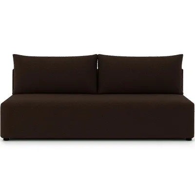 Image de Sofello Canapé LUNO boucle avec fonction sommeil Marron - Canapé Boucle moderne pour votre salon, surface de couchage : 204×144 cm