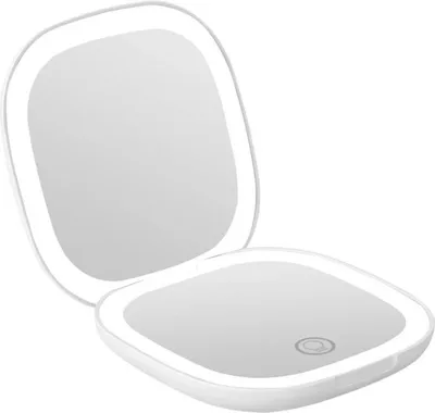 Immagine prodotto di Verk 27511 Specchio LED pieghevole con luce, lente d'ingrandimento e batteria ricaricabile 5 in 1, bianco