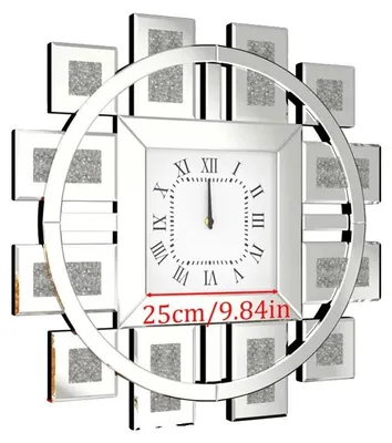 Zdjęcie produktu dla Zegarek ścienny, nowoczesny design, mechanizm kwarcowy, srebro, 31.5 cala