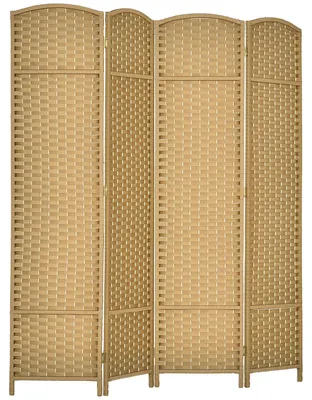 Productafbeelding van HOMCOM Roomdivider, 4-delig, 160 x 170 cm, scheidingswand van grenenhout, naturel