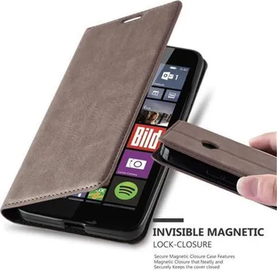 Produktbild von Cadorabo Hülle für Nokia Lumia 640 Schutz Hülle in Braun Handyhülle Etui Case Cover Magnetverschluss