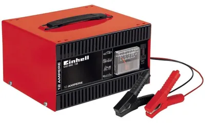 Produktbild von Einhell Ladegerät de DC-BC 12 Batterien (eingebautes Amperemeter, Gehäuse de Stahlblech, Überlast- und Verpolungsschutz de, inkl. cable de Klemmladung de Pole)