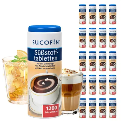 Produktbild von SUCOFIN Süßstoff Tabletten 20 x (1200 Stk á 72g) Tafelsüße für Kaffee Vorteilspack
