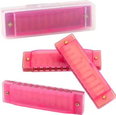 Image de Harmonica pour enfants avec 10 lignes pour les débutants, étui rose