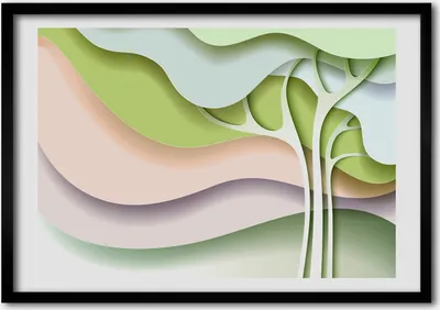 Produktbild von Bild - Bilderrahmen - 100 cm x 70 cm - MDF - Rahmen - Foto - Wandkunst abstrakter Baum
