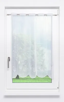 Produktbild von Scheibengardine Lysel - Allium  (Bx H) 80cm * 90cm Grau/Hellgrau