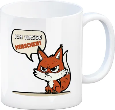Produktbild von Ich hasse Menschen Fuchstasse Kaffeebecher