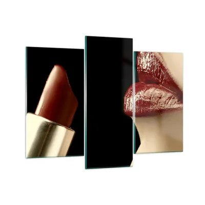 Produktbild von Bilder auf glas - Frau rote Lippen Lippenstift Gesicht - 130x100cm - Glasbilder - Wandbilder - Kunstdruck - Wanddekoration aus Glas - Glas Bilder - Wandbild auf Glas - GCB130x100-0414