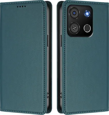 Immagine prodotto di Custodia per cellulare per itel A05s, Flip Cover in Finto cuoio antiurto magnetica con supporto Verde