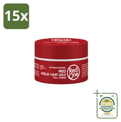 Obrázek produktu pro 15 kusů vosku na vlasy Red One Aqua, barva červená, objem 150 ml – balení
