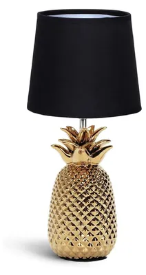 Image de Lampe de chevet Aigostar, lampe de table en céramique, lampe pour table de chevet, lampe d'appoint, lampe décorative, abat-jour en tissu, couleur or, design moderne, culot E14, hauteur 36 cm