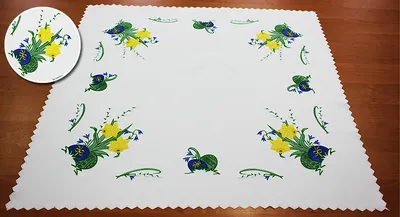 Produktbild von Ostern Deckchen 4-teiliges Set 75x75cm+3x ⌀ 30cm OSTERBLUME Osterservietten